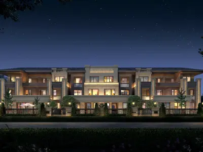 3Dmax fashion city commercial square building 130 3D model