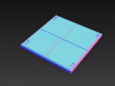 Sci-Fi Industrial Floor Panel Tile - PBR Low Poly Game Ready Low-poly 3D model