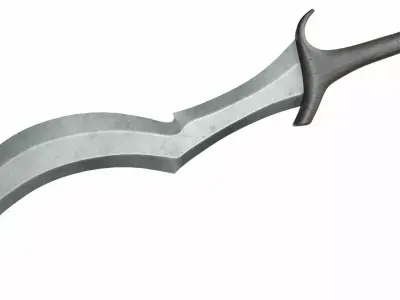 Curved sword 14 3D model