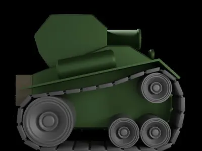 low poly tank  Free low-poly 3D model