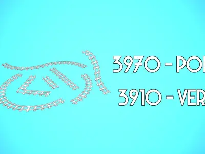 MODULAR RAILS CARTOON STYLIZED Low-poly 3D model