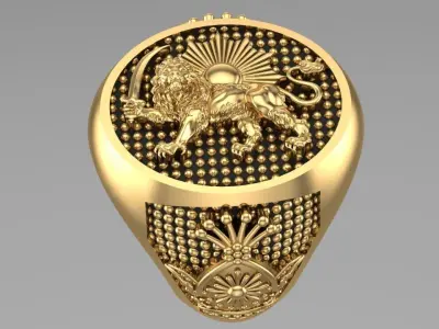 New lion and sun ring 3D print model