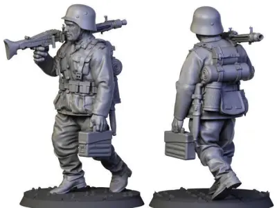 German Soldiers collection  WW2 in 28 mm 3D Model Pack