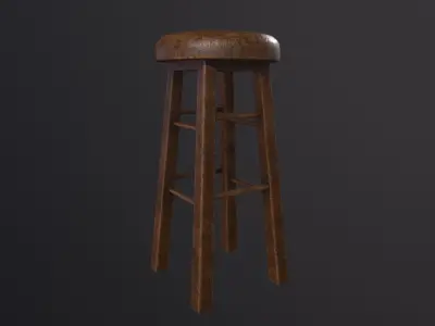 Stool 3D Model Low-poly 3D model
