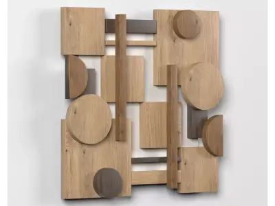 Wall shapes Decoration - Wood - 45cm - Collection - Part 7 3D model