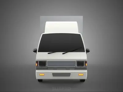 COMPACT WHITE BOX CARGO DELIVERY TRUCK URBAN REGIONAL DELIVERIES 3D model