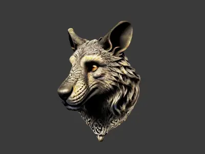 Animal Head Low-poly 3D model 6