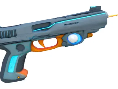 Sci-fi Pistol Gun 3d Model 10K Polycount FBX  OBJ  STL GLB Low-poly 3D model
