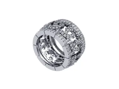  Wedding Art Deco Ring 3D print model