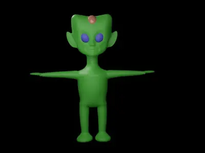 SIMPLE ALIEN  WITH TEXTURES  Free 3D model
