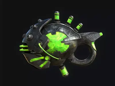 Sci-Fi Poison Gun Low-poly 3D model