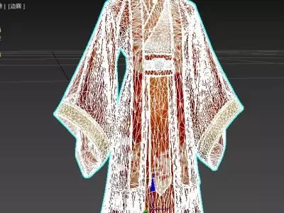 Chinese antique style clothing wear Hanfu 1 3D model