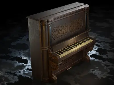 Old Antique Piano 3D model