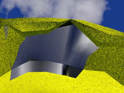 Rough golden surface paint weathering reveal aluminium layer  Low-poly 3D model