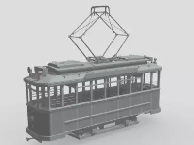 German Tram 1-72 Scale Highly Detailed Historical Model 3D model