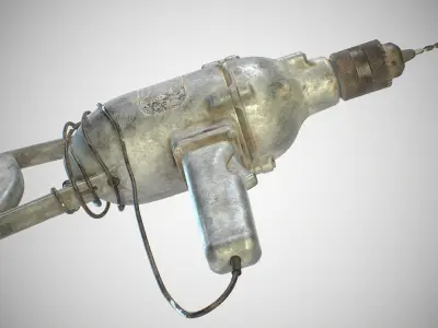 Vintage Electric Drill PBR Low-poly 3D model