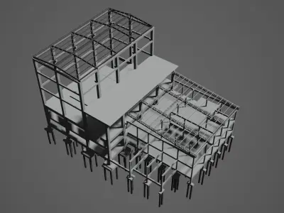 Industrial building-001 3D model