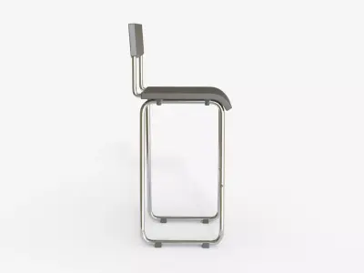 Gray Steel and Epoxy Bar Chair 3D model