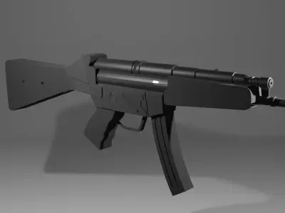 Weapon Mp5 low-polly for mobile indie games  Low-poly 3D model