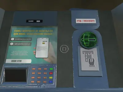 Realistic ATM Machine 3D Model With Textures Game Ready  Low-poly 3D model
