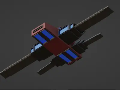 Low-poly Flying Car Low-poly 3D model