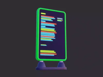 Low Poly Digital Billboard 3D model buy