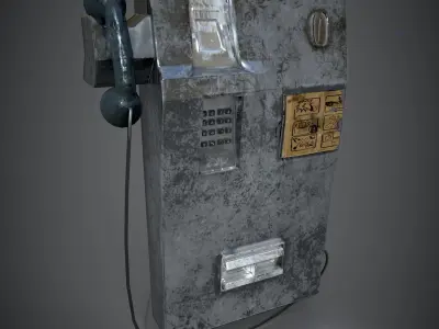 Pay phone Low-poly 3D model