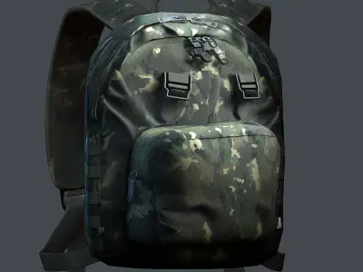 Backpack military combat Black baggage bag luggage Low-poly 3D model buy
