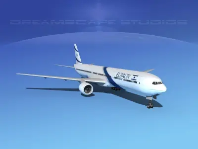 Boeing 777-300 El Al Israel 3D model