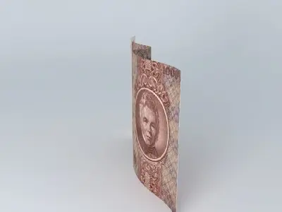 Germany WW2 1000 REICHSMARK bill  1943  Free 3D model