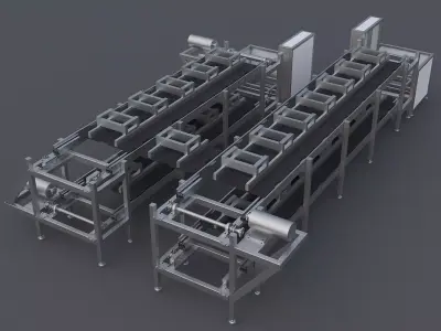 Double speed chain production line 3D model