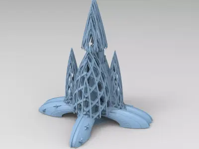 Floating cyber jet monolith  3D model