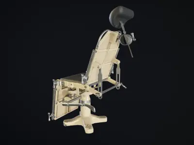 Antique Medical Chair 3D model Low-poly Low-poly 3D model