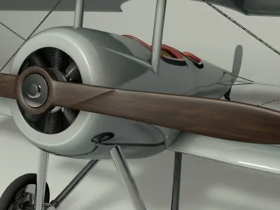 Neuport vintage biplane 3D model