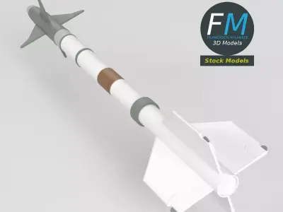 Stylized short range air-to-air missile 3D model