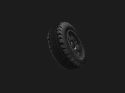Worn Vehicle Wheel 3D Model 3D model
