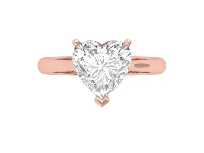 Solitaire Heart Ring 3D print model