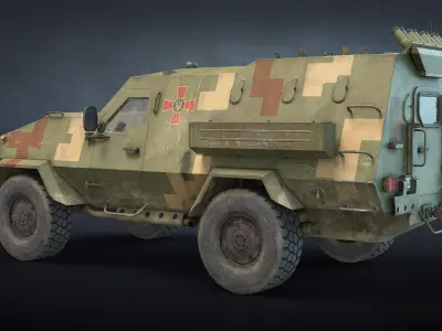 Dozor-B Ukrainian APC Low-poly 3D model