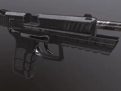HK P30L Pistol with Matchweight Low-poly 3D model