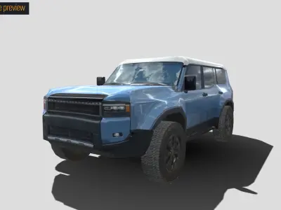 SUV off road lo-poly 3d model no logos  Low-poly 3D model