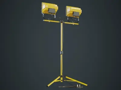 Halogen Work Light 3 Untextured 3D model