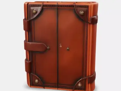 Leather Spell book Low-poly 3D model