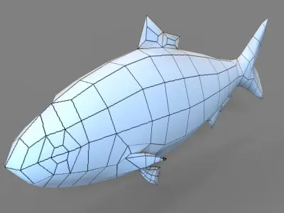 Fish Hilsa Fish Low-poly 3D model