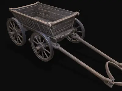 Medieval Cart Low-poly 3D model shop