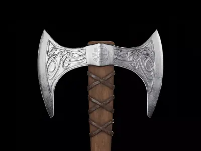 Viking Battle Axe PBR Low-poly 3D model