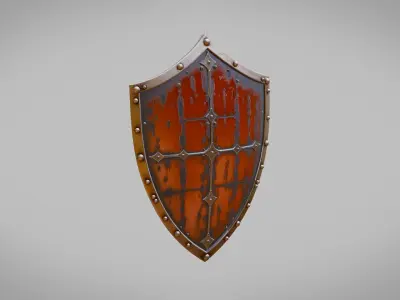 Medieval Shield for Games Low-poly 3D model