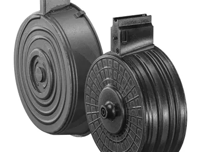 2 Drum Magazine Low-poly 3D model