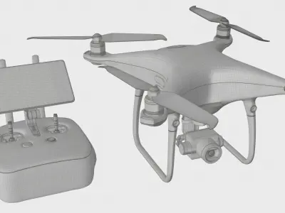 Quadcopter DJI Phantom 4 Pro BLENDER 3D Model Cycles 3D model