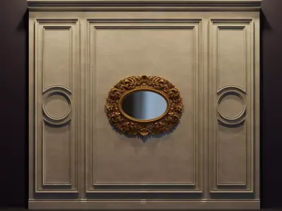 3D Mirror Photo Frame STL file for CNC and Interior decoration 3D model