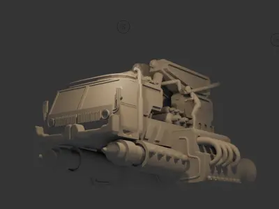 Galaxy truck spaceship Low-poly 3D model